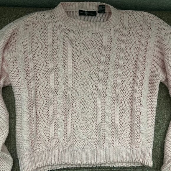 VTG Hunt Club Pink Crew Neck Knit Long Sleeve Sweater Size Large (14) - Picture 1 of 14
